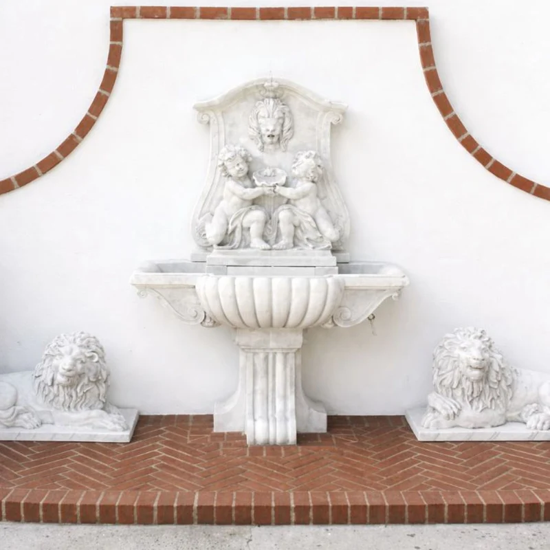 Casa Padrino Luxus Barock Wandbrunnen Weiß 119 x H. 158 cm - Made in Italy