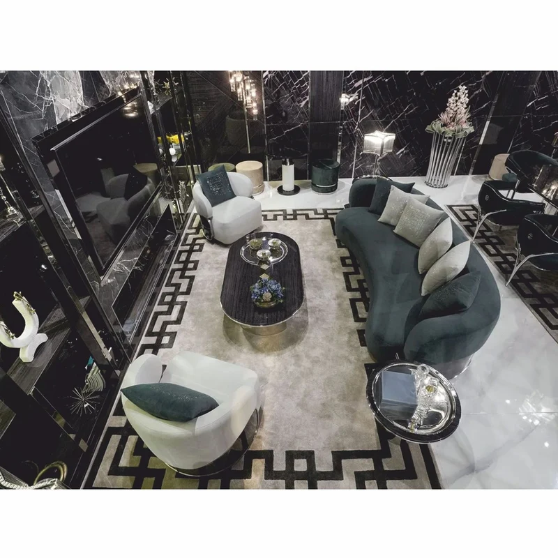 Casa Padrino Luxus Drehsessel Hellgrau / Dunkelbraun / Silber - Wohnzimmer & Hotel Möbel