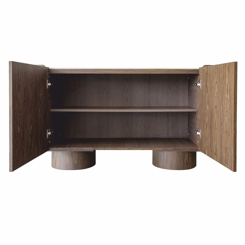 Casa Padrino Luxus Sideboard mit 2 Türen und Keramikplatte Braun / Creme 160 cm