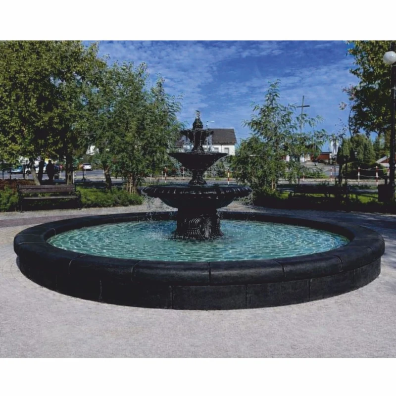 Casa Padrino Barock Garten Deko Springbrunnen Schwarz Ø 465 x H. 180 cm