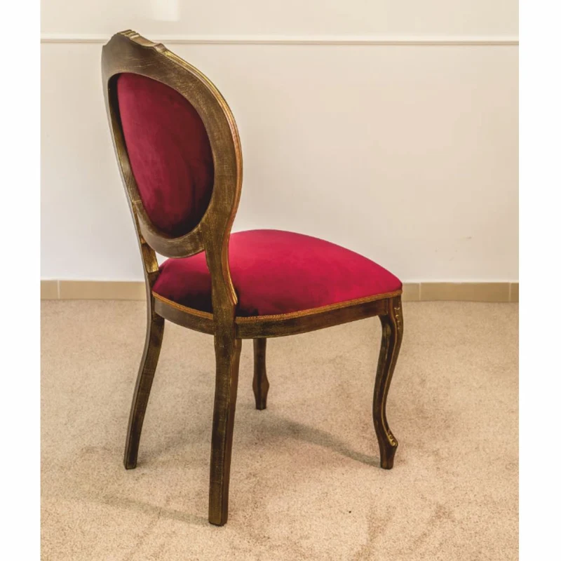Casa Padrino Luxus Barock Esszimmer Stuhl Bordeauxrot / Braun / Gold H. 105 cm - Barock Möbel