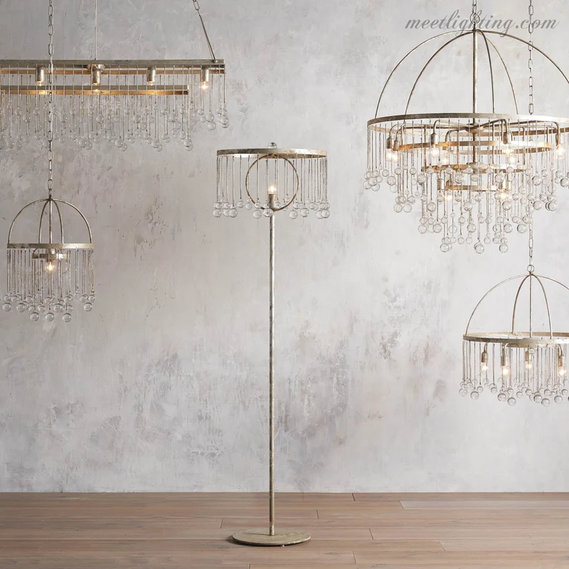 Viertrapskroonluchter met Kristallen 95cm Zwart Brons Messing Zilver Hanglamp Plafondverlichting Woonkamer | Sansoti