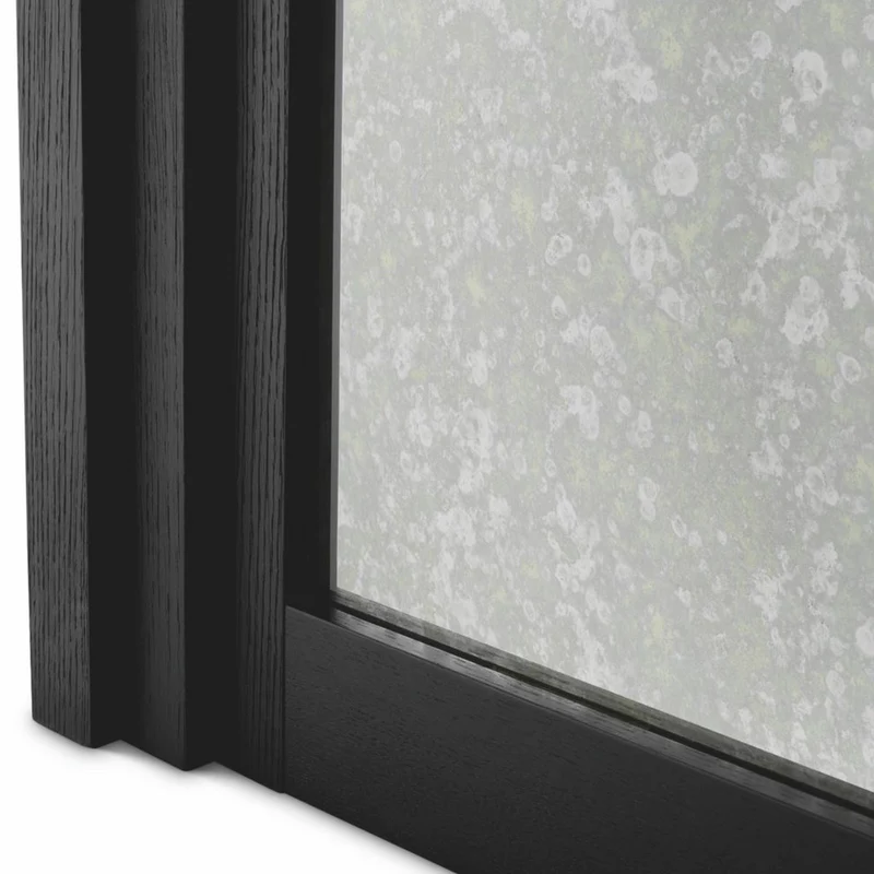 Casa Padrino Luxus Bar Theke mit antikem Spiegelglas Schwarz 120 cm - Bar Möbel