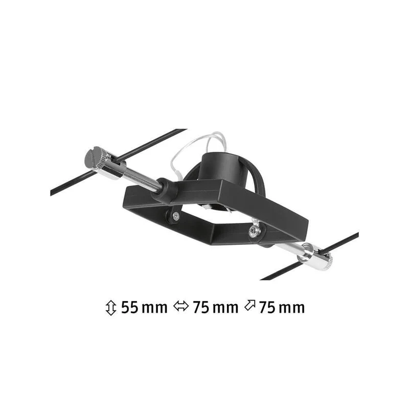 CorDuo Seilsystem Mac II Einzelspot Schwarz-Matt, Chrom