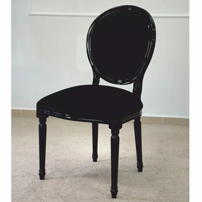 Casa Padrino Luxus Barock Esszimmer Stuhl Schwarz H. 98 cm - Barockstil Möbel