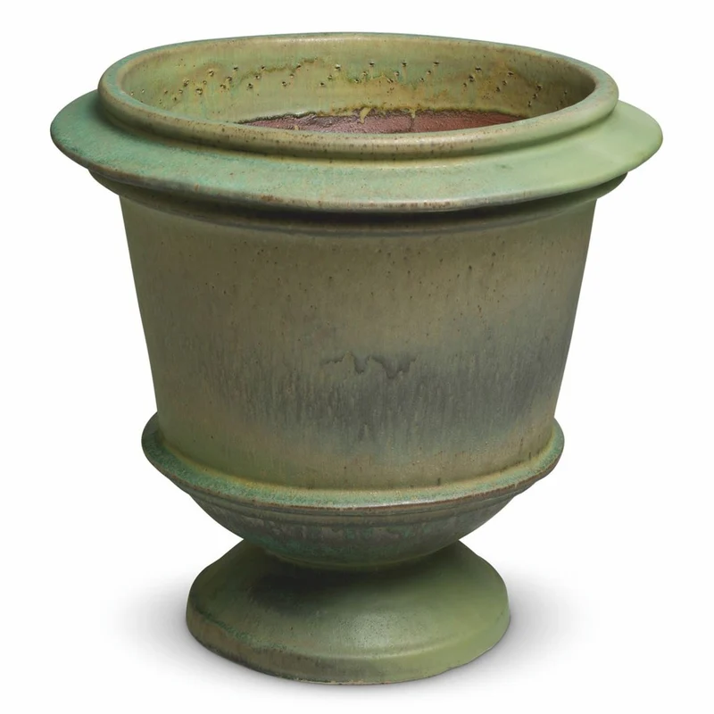 Casa Padrino Luxus Barock Keramik Blumentopf Grün Ø 57,5 x H. 54 cm - Garten Deko