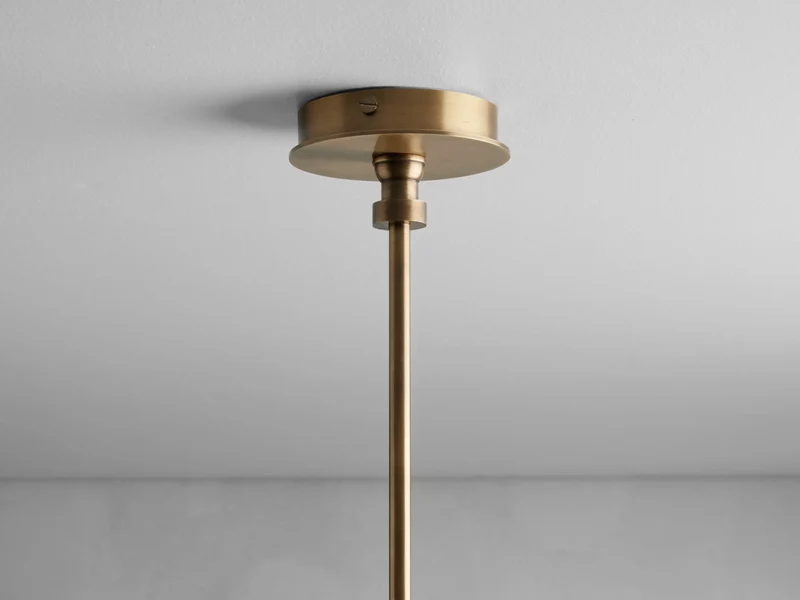 Ronde Kroonluchter Messing Antiek Leder Linnen Verstelbaar Klassiek Hanglamp voor Eetkamer en Woonkamer | Sansoti