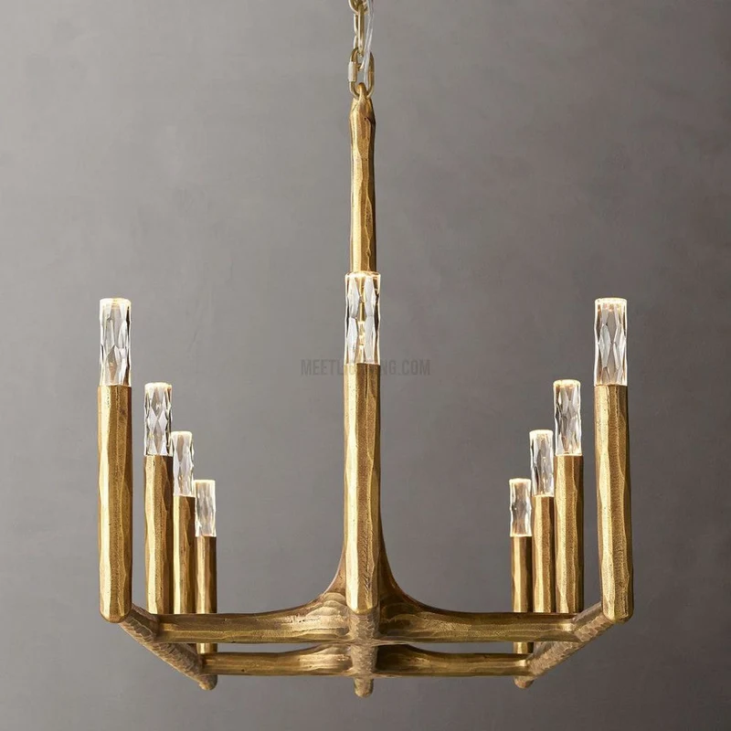 Lineaire Kroonluchter Gesmeed Metaal Glas 137cm 183cm 244cm Messing Brons Tinnen Eethoek Foyer Woonkamer | Sansoti