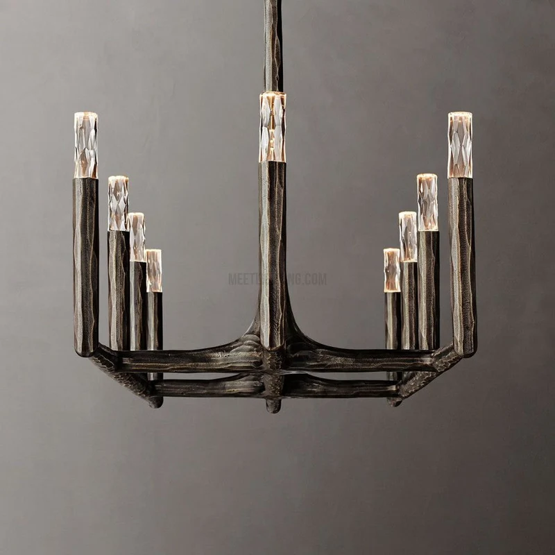 Lineaire Kroonluchter Gesmeed Metaal Glas 137cm 183cm 244cm Messing Brons Tinnen Eethoek Foyer Woonkamer | Sansoti