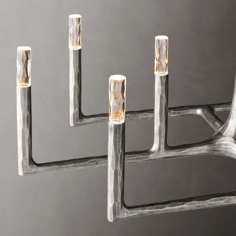 Lineaire Kroonluchter Gesmeed Metaal Glas 137cm 183cm 244cm Messing Brons Tinnen Eethoek Foyer Woonkamer | Sansoti