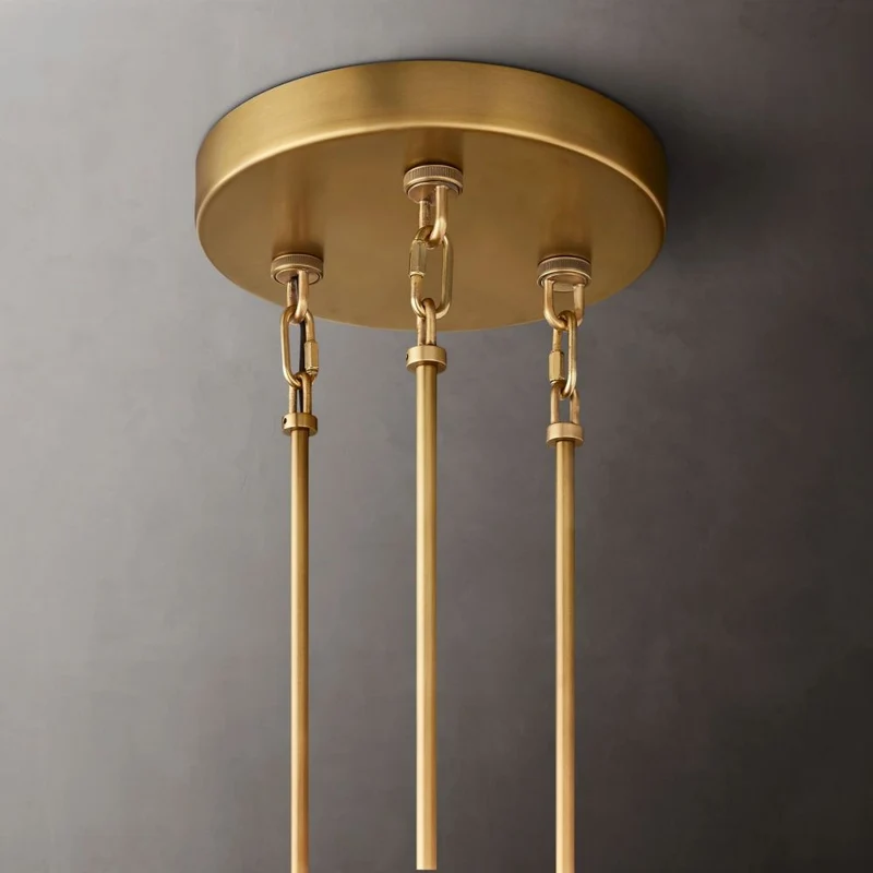 Ronde Kroonluchter Glas & Messing 41-65cm Eetkamer Woonkamer Foyer Entree Slaapkamer Hotelverlichting | Sansoti