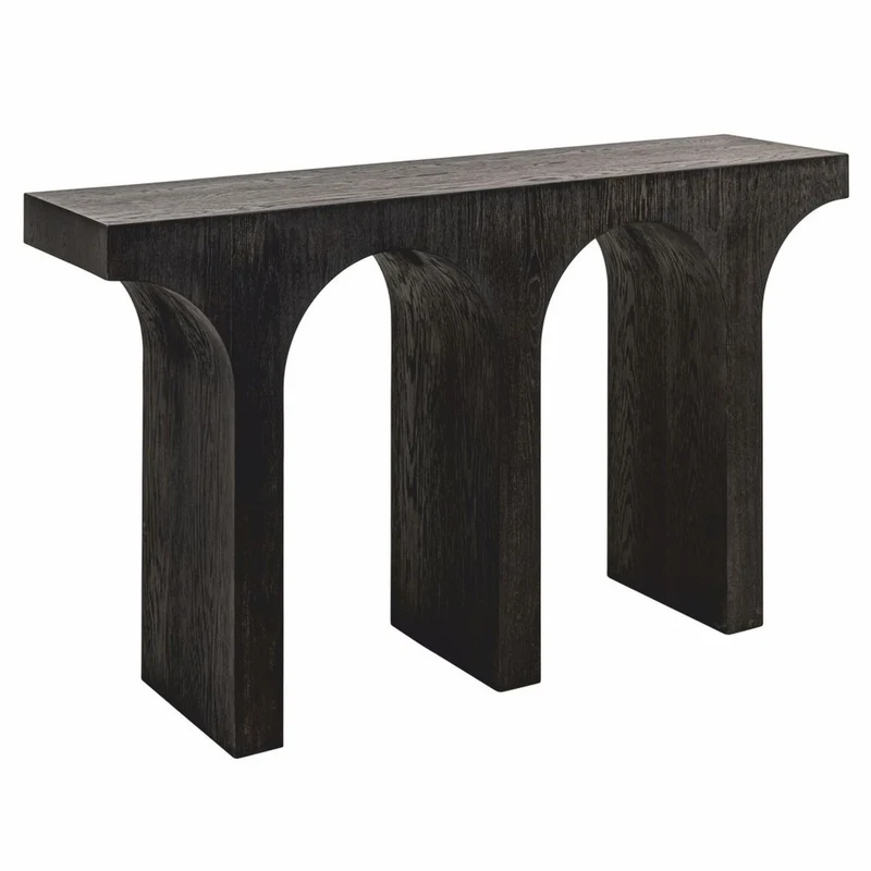 Casa Padrino Luxus Konsole Dunkelbraun 140 x 35 x H. 80,5 cm - Luxus Möbel