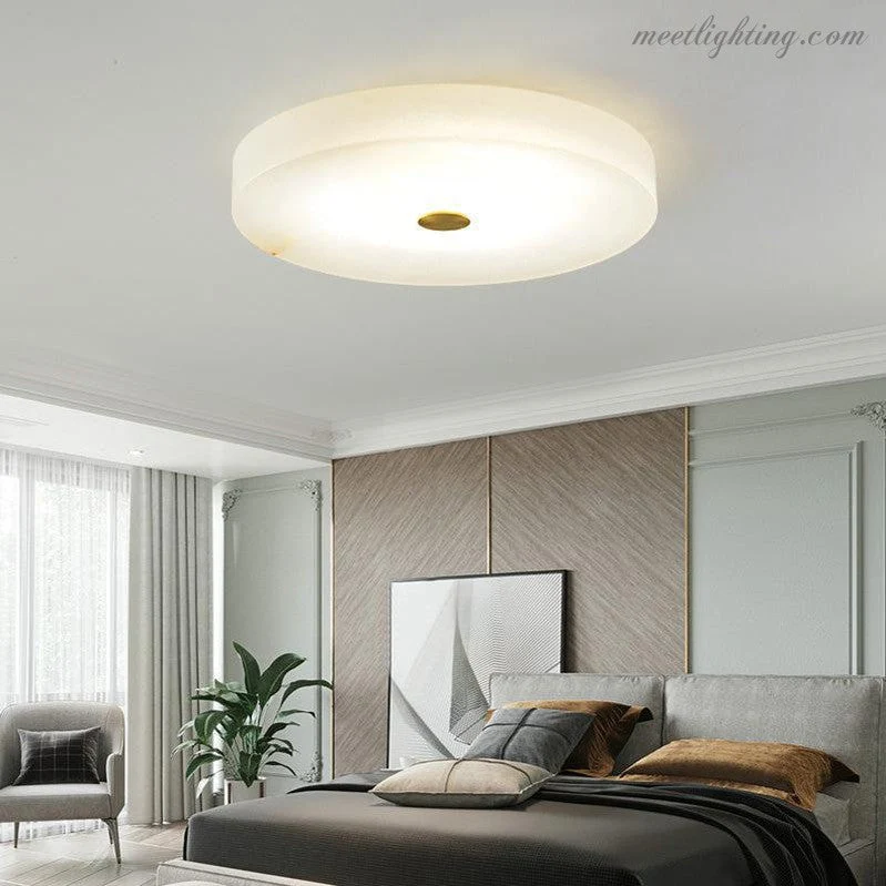 Ronde Plafondlamp Albast LED 30-50cm Warm Licht Scandinavisch Design Woonkamer Slaapkamer Eetkamer Hal | Sansoti
