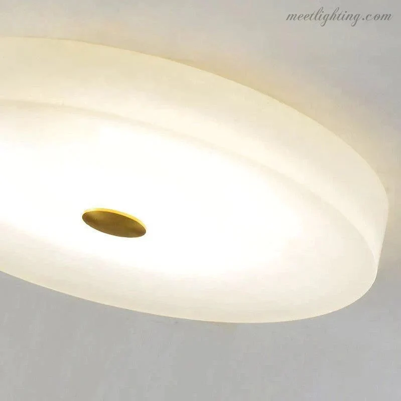 Ronde Plafondlamp Albast LED 30-50cm Warm Licht Scandinavisch Design Woonkamer Slaapkamer Eetkamer Hal | Sansoti