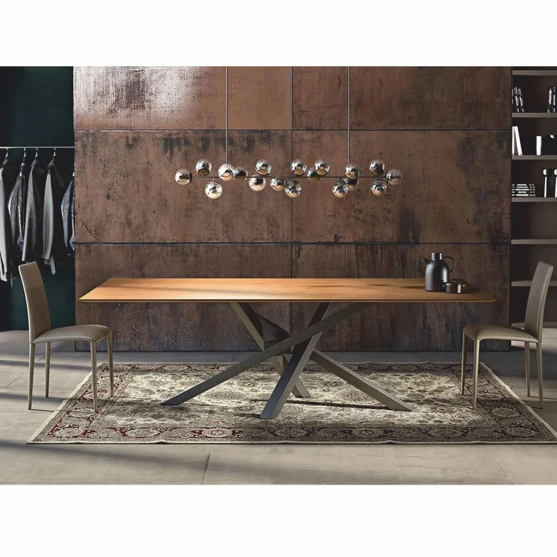Casa Padrino Luxus Esstisch Braun / Grau 220 cm - Luxus Esszimmer Möbel