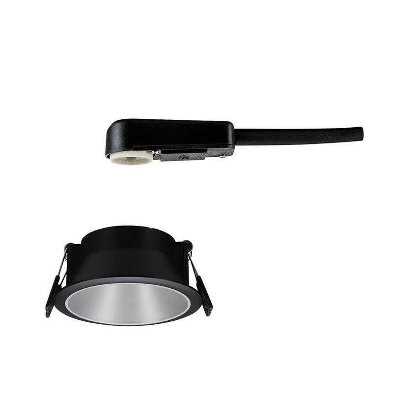 Einbauleuchte Cole Rund 8,8cm Dimmbar Schwarz-Matt, Silber