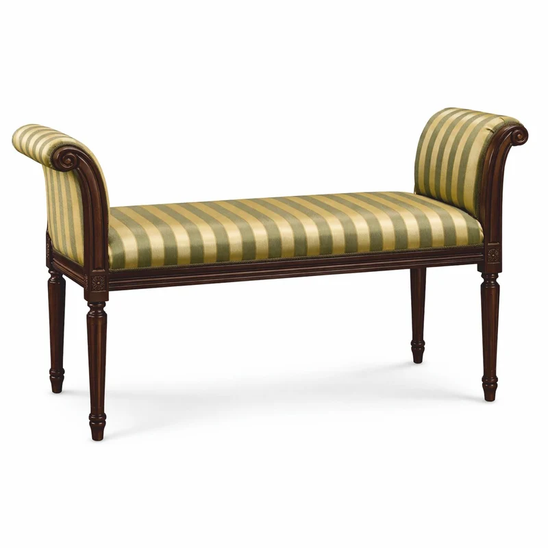 Casa Padrino Luxus Barock Sitzbank Gold / Grün / Dunkelbraun 115 cm - Barock Möbel