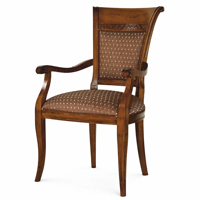 Casa Padrino Luxus Barock Esszimmer Stuhl mit Armlehnen Braun H. 97,5 cm - Made in Italy