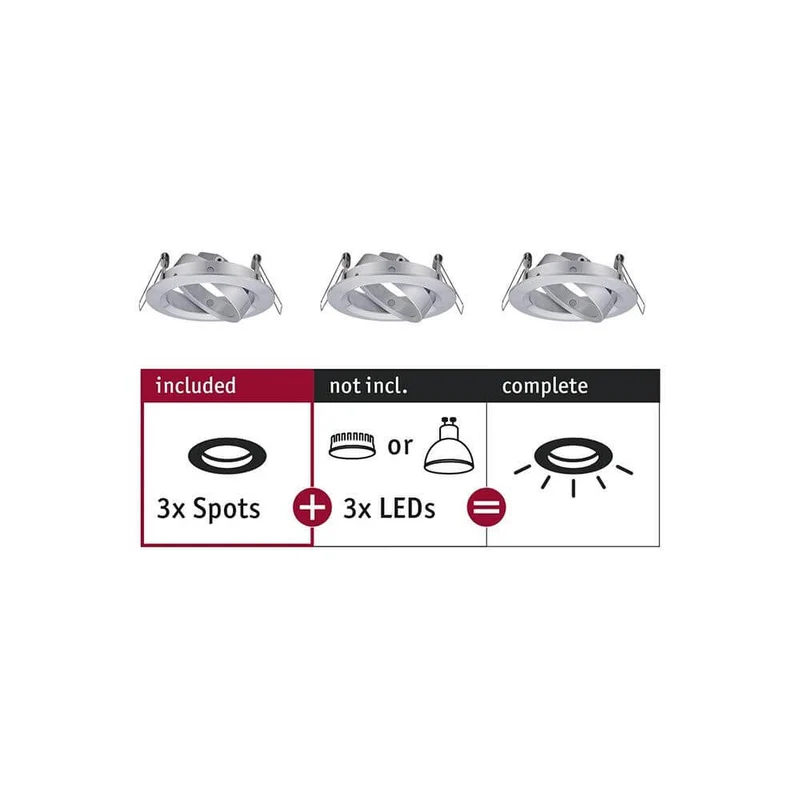3er Einbauringe Choose Basis-Set schwenkbar 50° Alu