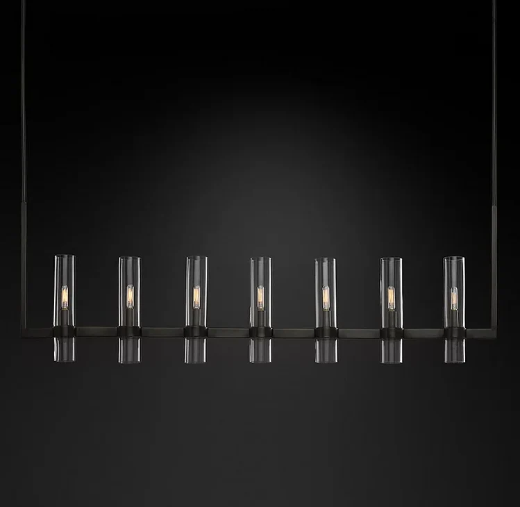 Glazen Hanglamp Modern 7-Lichts 149cm Staal Aluminium Eettafel Woonkamer Dimbaar Verstelbaar Industrieel Design | Sansoti