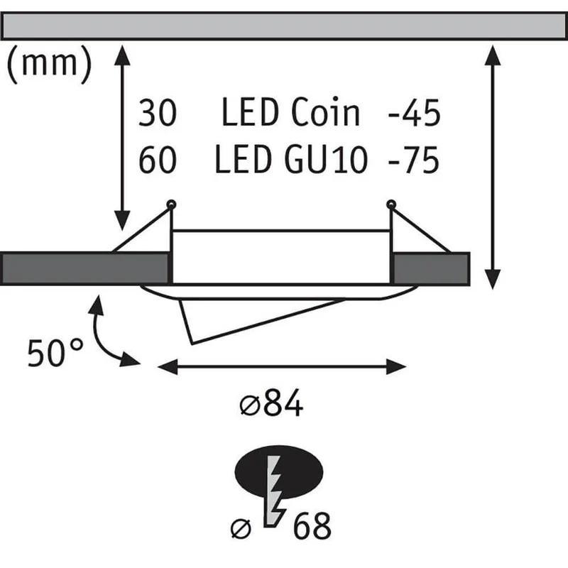Einbauleuchte Choose 3er-Basis-Set schwenkbar 50° Schwarz-Matt