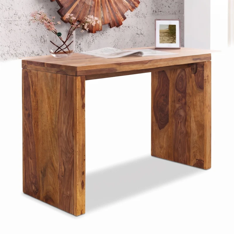 Casa Padrino Schreibtisch aus Sheeshamholz Naturfarben 100 x 40 x 75 cm - Massivholz Büromöbel