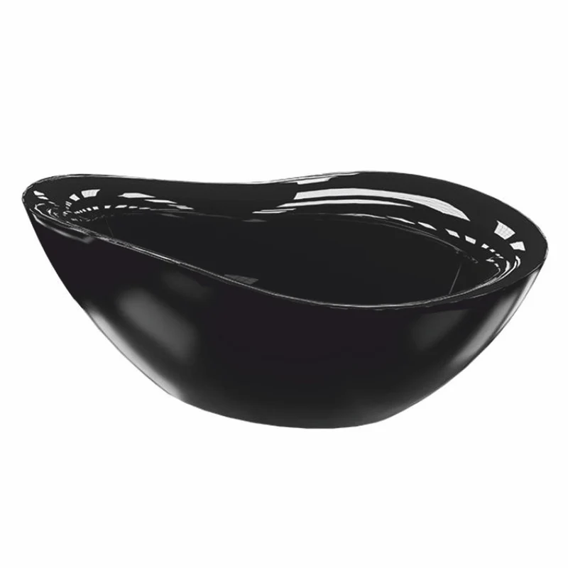 Casa Padrino Freistehende Luxus Badewanne Matt Schwarz / Hochglanz Schwarz 179,5 cm