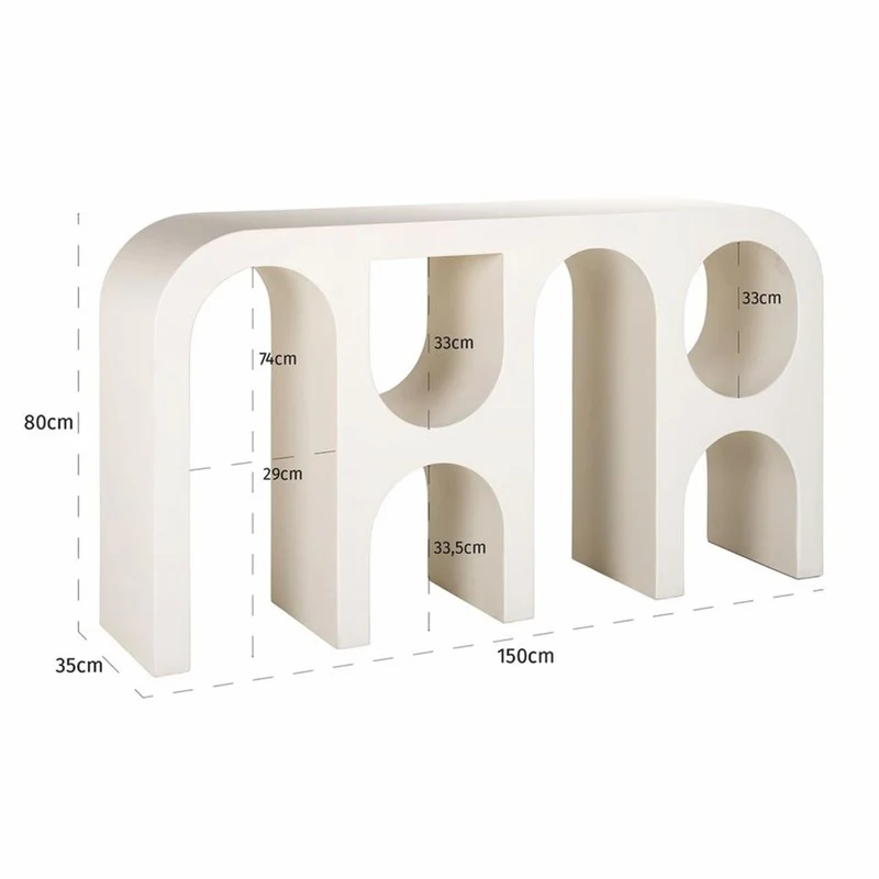 Casa Padrino Luxus Konsole Weiß 150 x 35 x H. 80 cm - Luxus Wohnzimmer Möbel