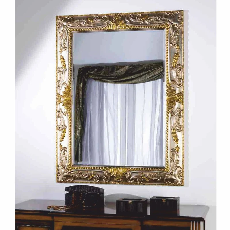 Casa Padrino Luxus Barock Spiegel Silber / Gold H. 126 cm - Barockstil Möbel
