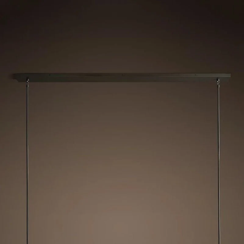 Lineaire Kroonluchter met Kristallen Bollen 152cm Messing Zwart Nikkel voor Eetkamer Woonkamer 6 Lichtpunten | Sansoti
