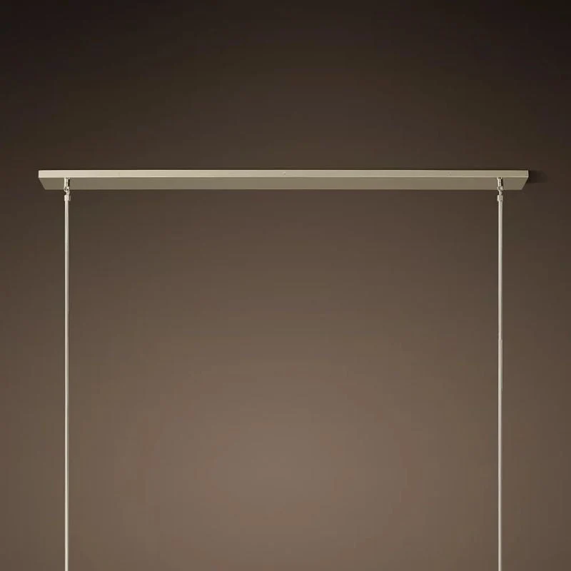 Lineaire Kroonluchter met Kristallen Bollen 152cm Messing Zwart Nikkel voor Eetkamer Woonkamer 6 Lichtpunten | Sansoti