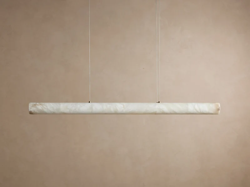 Lineaire Albast Kroonluchter 163cm Geïntegreerde LED Dimbaar Hanglamp Natuursteen Eetkamer Woonkamer Design | Sansoti