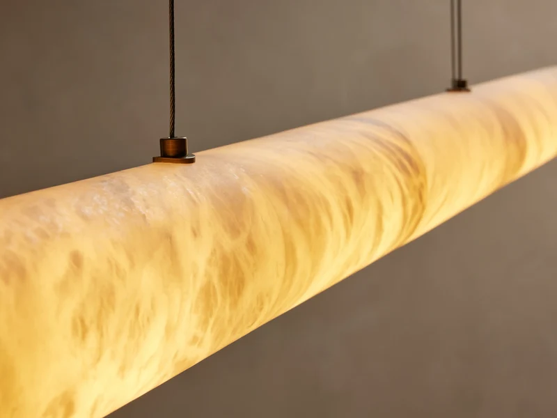 Lineaire Albast Kroonluchter 163cm Geïntegreerde LED Dimbaar Hanglamp Natuursteen Eetkamer Woonkamer Design | Sansoti