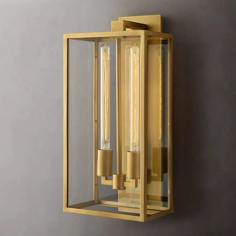 Industriële Wandlamp Staal Glas 18-28cm Vintage Lantaarn Zwart Messing Tin Retro Verlichting Woonkamer Slaapkamer | Sansoti