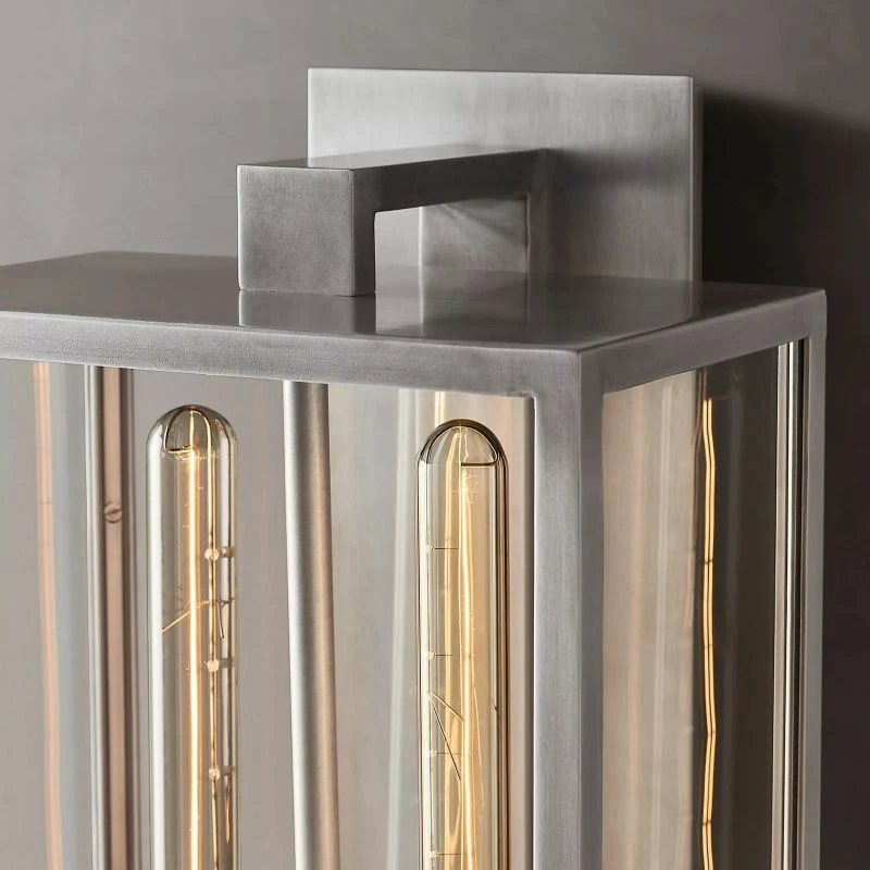 Industriële Wandlamp Staal Glas 18-28cm Vintage Lantaarn Zwart Messing Tin Retro Verlichting Woonkamer Slaapkamer | Sansoti