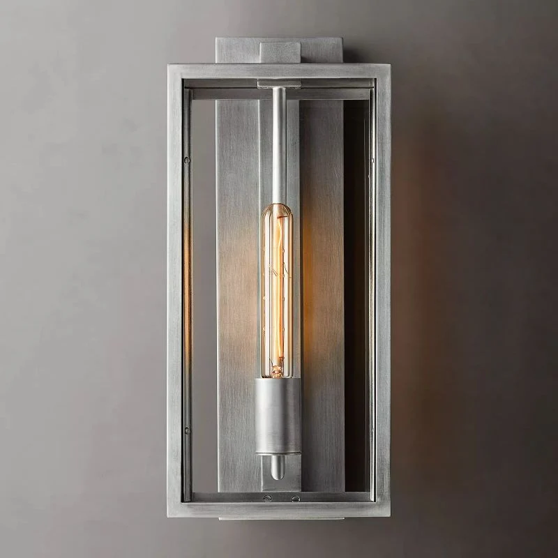 Industriële Wandlamp Staal Glas 18-28cm Vintage Lantaarn Zwart Messing Tin Retro Verlichting Woonkamer Slaapkamer | Sansoti