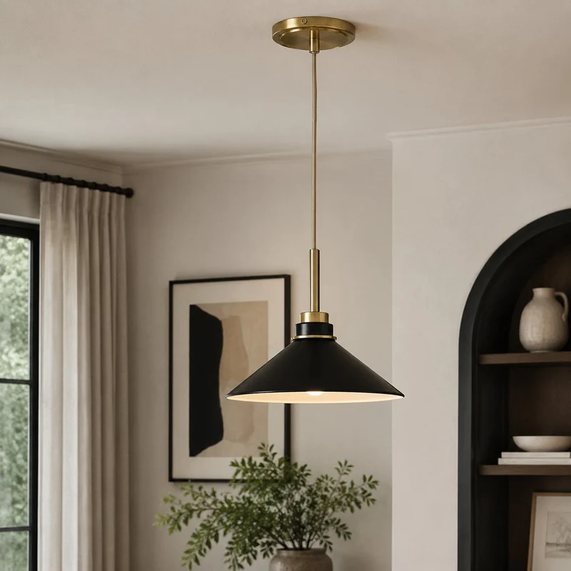 Kegelvormige Hanglamp in Landelijke Stijl - Dimbaar - Voor Keuken en Hal - Scandinavisch Geïnspireerd - Modern Farmhouse Verlichting | Sansoti