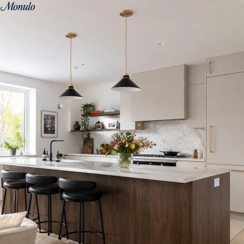 Kegelvormige Hanglamp in Landelijke Stijl - Dimbaar - Voor Keuken en Hal - Scandinavisch Geïnspireerd - Modern Farmhouse Verlichting | Sansoti