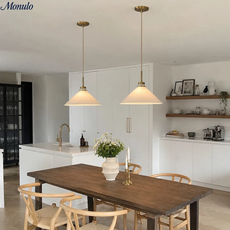 Kegelvormige Hanglamp in Landelijke Stijl - Dimbaar - Voor Keuken en Hal - Scandinavisch Geïnspireerd - Modern Farmhouse Verlichting | Sansoti