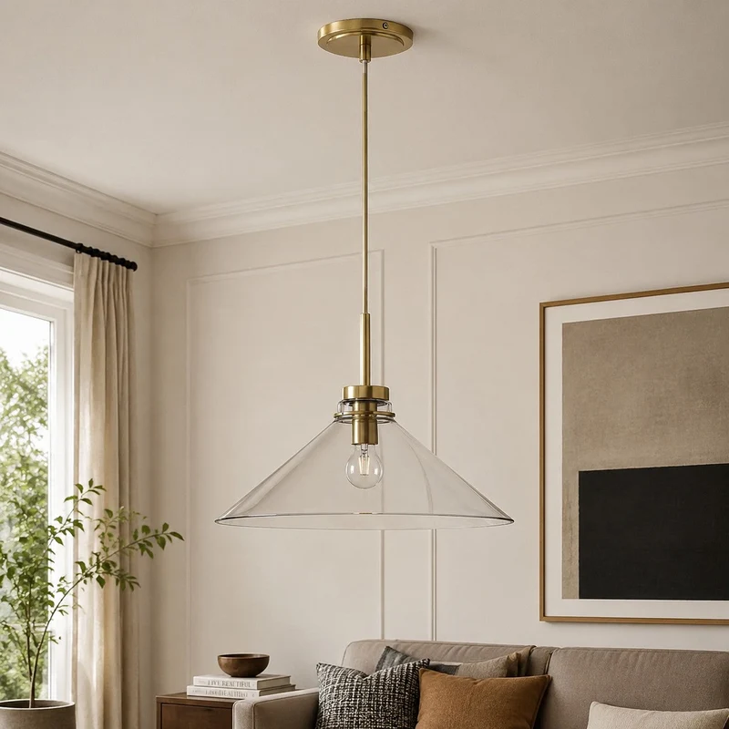 Kegelvormige Hanglamp in Landelijke Stijl - Dimbaar - Voor Keuken en Hal - Scandinavisch Geïnspireerd - Modern Farmhouse Verlichting | Sansoti