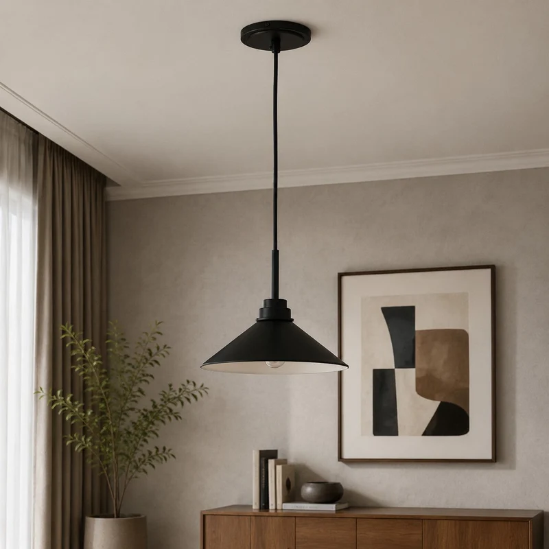 Kegelvormige Hanglamp in Landelijke Stijl - Dimbaar - Voor Keuken en Hal - Scandinavisch Geïnspireerd - Modern Farmhouse Verlichting | Sansoti
