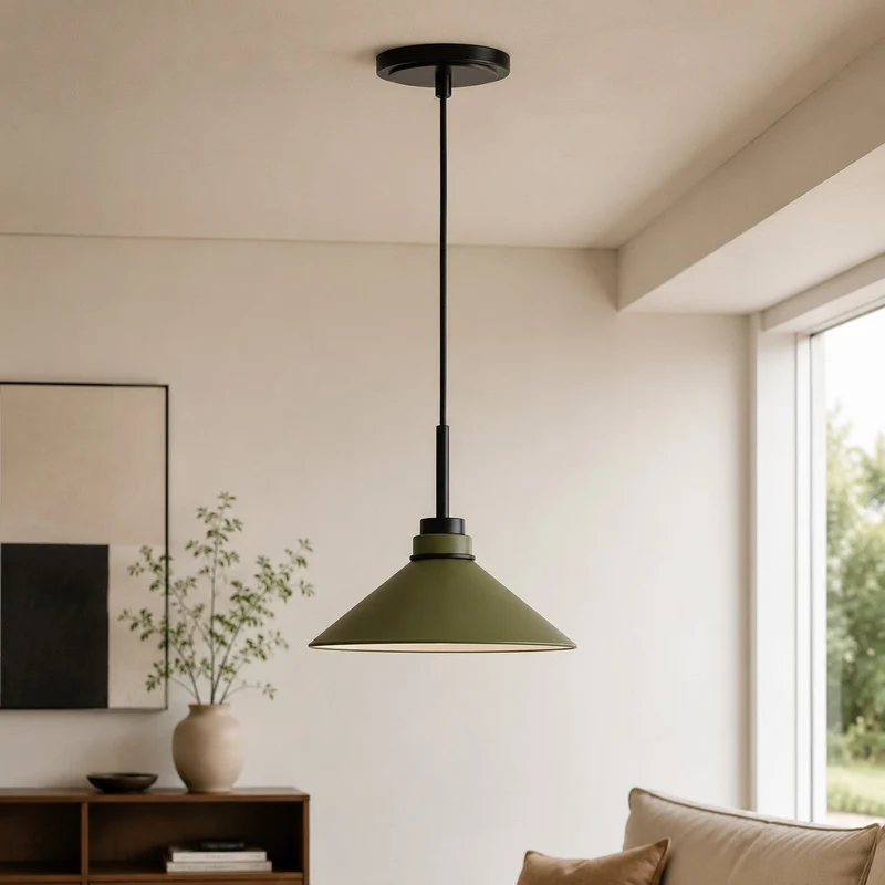 Kegelvormige Hanglamp in Landelijke Stijl - Dimbaar - Voor Keuken en Hal - Scandinavisch Geïnspireerd - Modern Farmhouse Verlichting | Sansoti