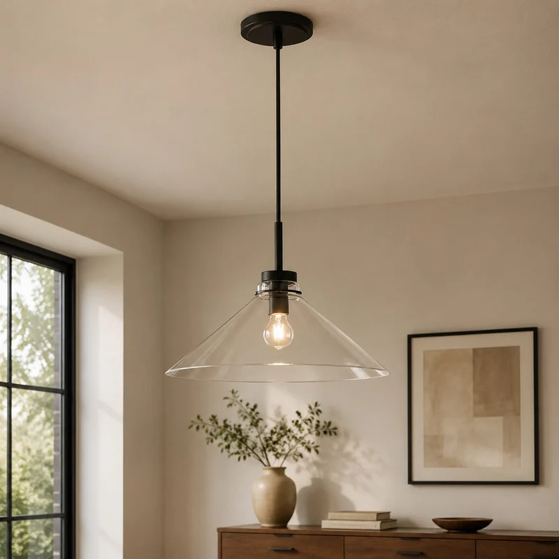 Kegelvormige Hanglamp in Landelijke Stijl - Dimbaar - Voor Keuken en Hal - Scandinavisch Geïnspireerd - Modern Farmhouse Verlichting | Sansoti