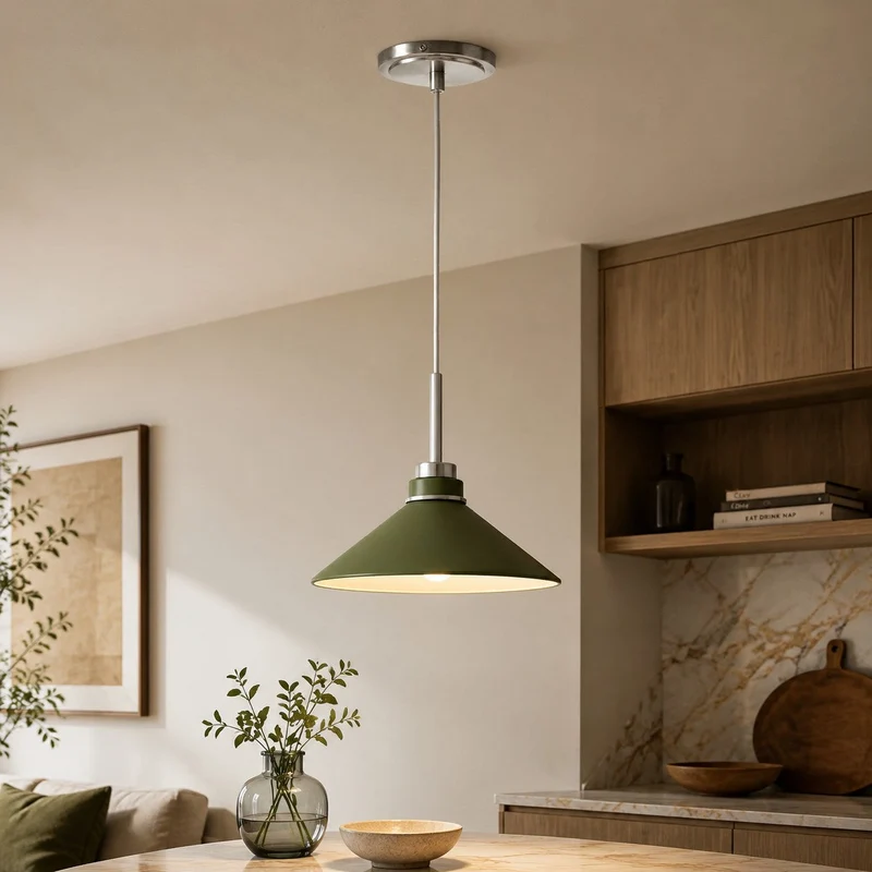 Kegelvormige Hanglamp in Landelijke Stijl - Dimbaar - Voor Keuken en Hal - Scandinavisch Geïnspireerd - Modern Farmhouse Verlichting | Sansoti