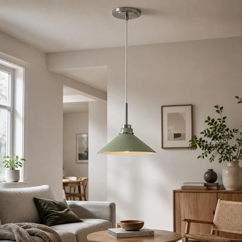 Kegelvormige Hanglamp in Landelijke Stijl - Dimbaar - Voor Keuken en Hal - Scandinavisch Geïnspireerd - Modern Farmhouse Verlichting | Sansoti