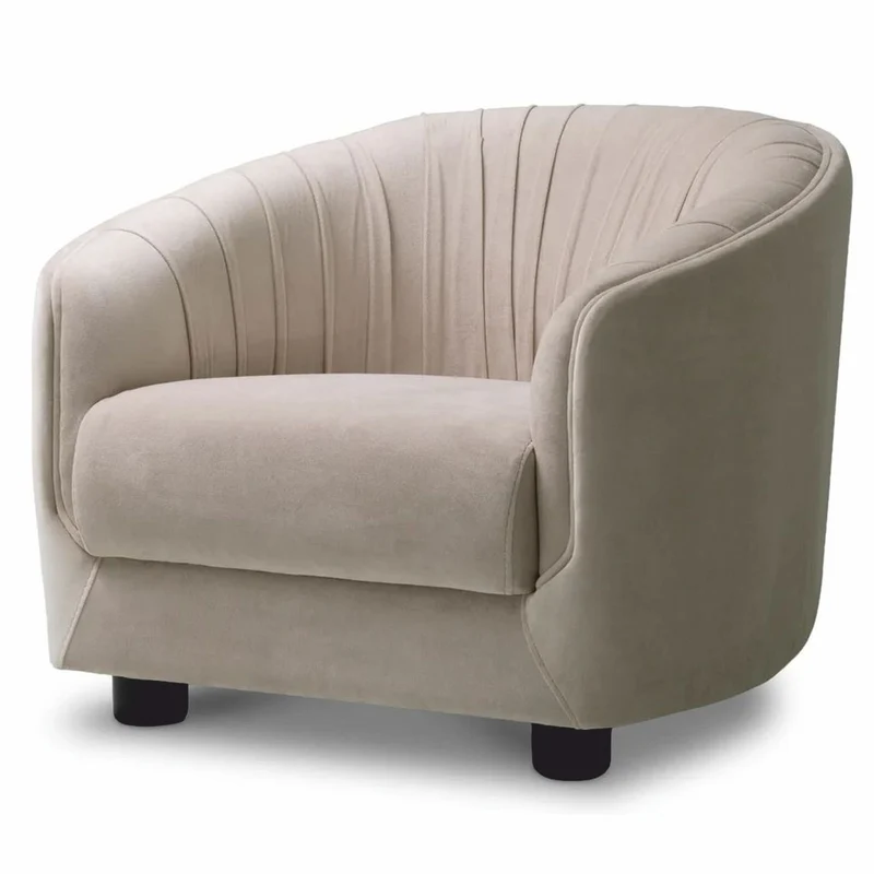 Casa Padrino Luxus Wohnzimmer & Hotel Sessel Creme / Schwarz 88 cm - Luxus Möbel