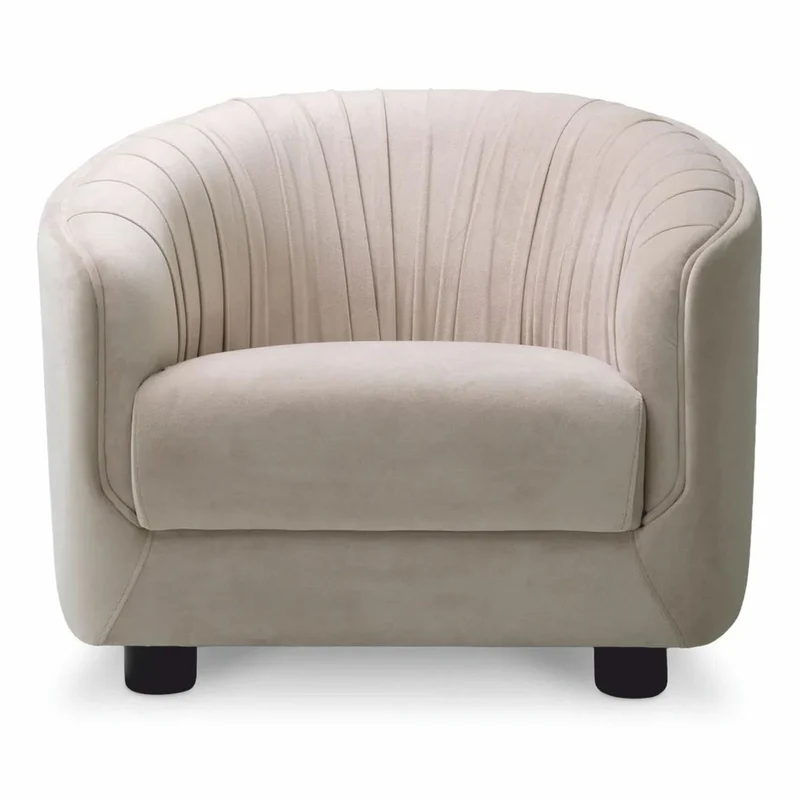Casa Padrino Luxus Wohnzimmer & Hotel Sessel Creme / Schwarz 88 cm - Luxus Möbel