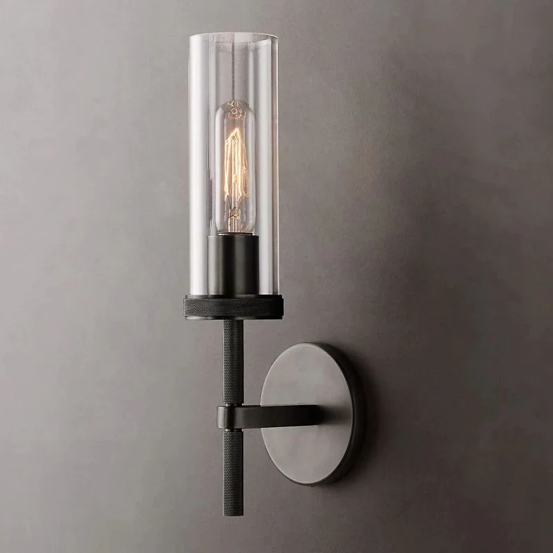 Industriële Wandlamp Rond Glas met Metalen Armatuur voor Gang Entree Slaapkamer Woonkamer Verlichting | Sansoti