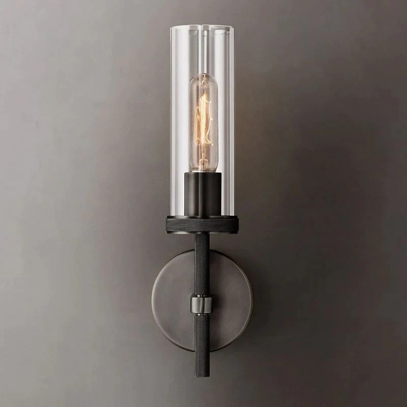 Industriële Wandlamp Rond Glas met Metalen Armatuur voor Gang Entree Slaapkamer Woonkamer Verlichting | Sansoti