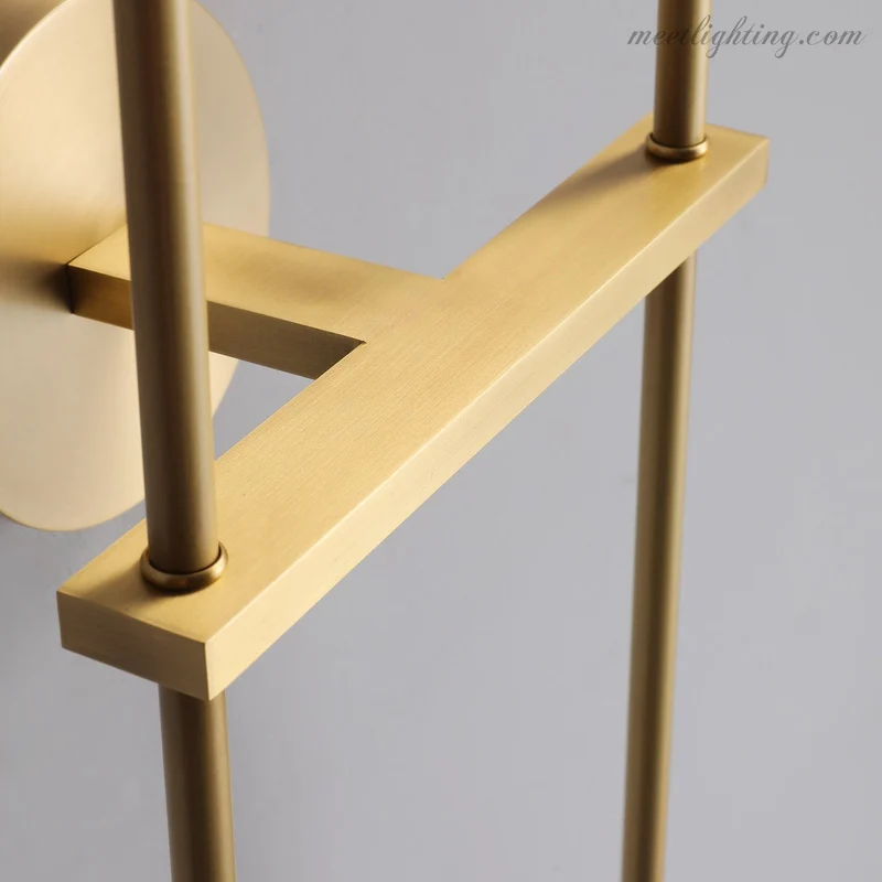 Dubbele Wandlamp met Kristalglazen Bollen Messing 71cm Hoog Handgeslepen Luxe Verlichting Modern Woonkamer | Sansoti